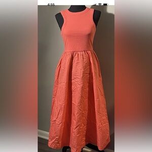 Old Navy… Coral Sleeveless Halter Midi Dress NWOT